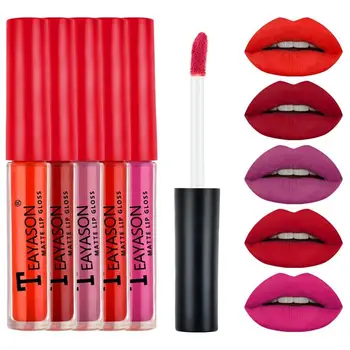 

5pcs/set high quality Matte Lip Stick Kit Long-lasting Velvet Waterproof Lipstick Matte Lip Makeup Lip Gloss Cosmetic 4 Type