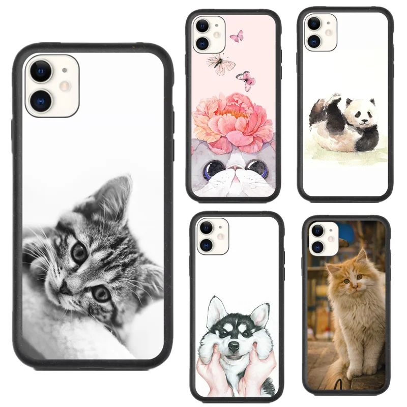 Чехол для телефона Kawaii Cat Iphone 11 Pro Max стеклянный чехол 7 8 Plus Xr чехол|Бамперы| |