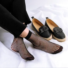 Черные женские сетчатые носки, летняя мода, уличная одежда, короткие сетчатые носки до лодыжки, открытые сексуальные женские носки, короткие женские носки Skarpetki