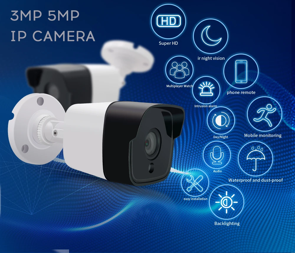 3MP/5MP HD IP камера H.265/H.264 наблюдения ONVIF; инфракрасная poe камера CCTV камера безопасности наружная пуля камера