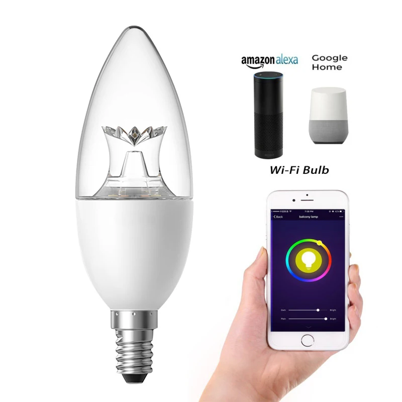 Innovative WiFi Light Bulb Led Lamp E27/E14/B22/E26 Wake-Up Warm Smart Lights Work with Alexa Google Home Christmas Lights