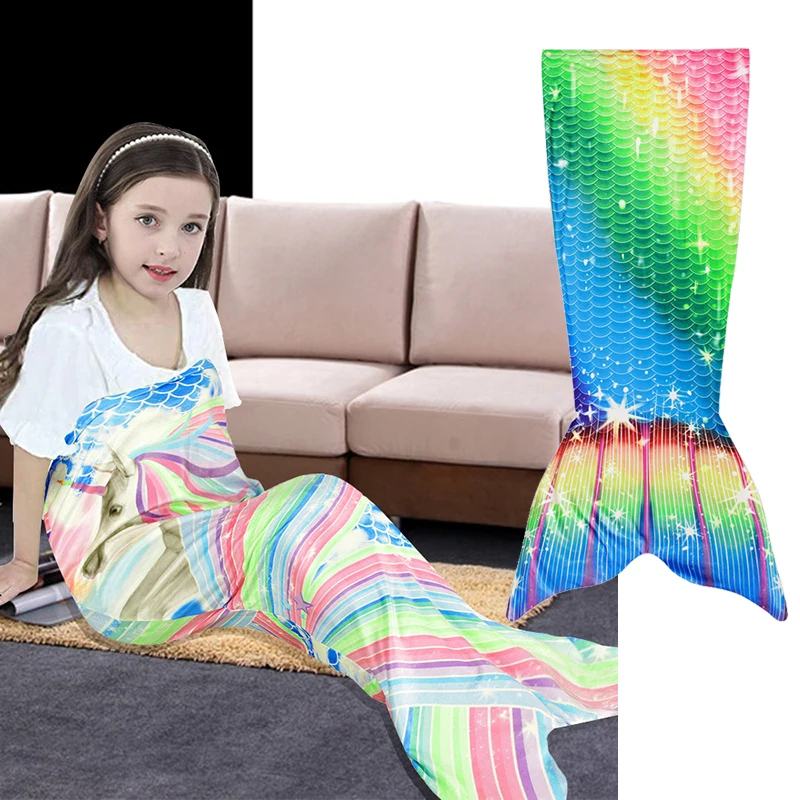 Mermaid Tail Blanket Adult Super Soft Flannel Blankets Children Blanket