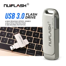 Nuiflash USB флеш-накопитель 32 Гб 64 Гб металлический USB 3,0 флеш-накопитель высокоскоростной USB флеш-накопитель 128 ГБ реальная емкость 16 ГБ USB флеш-накопитель