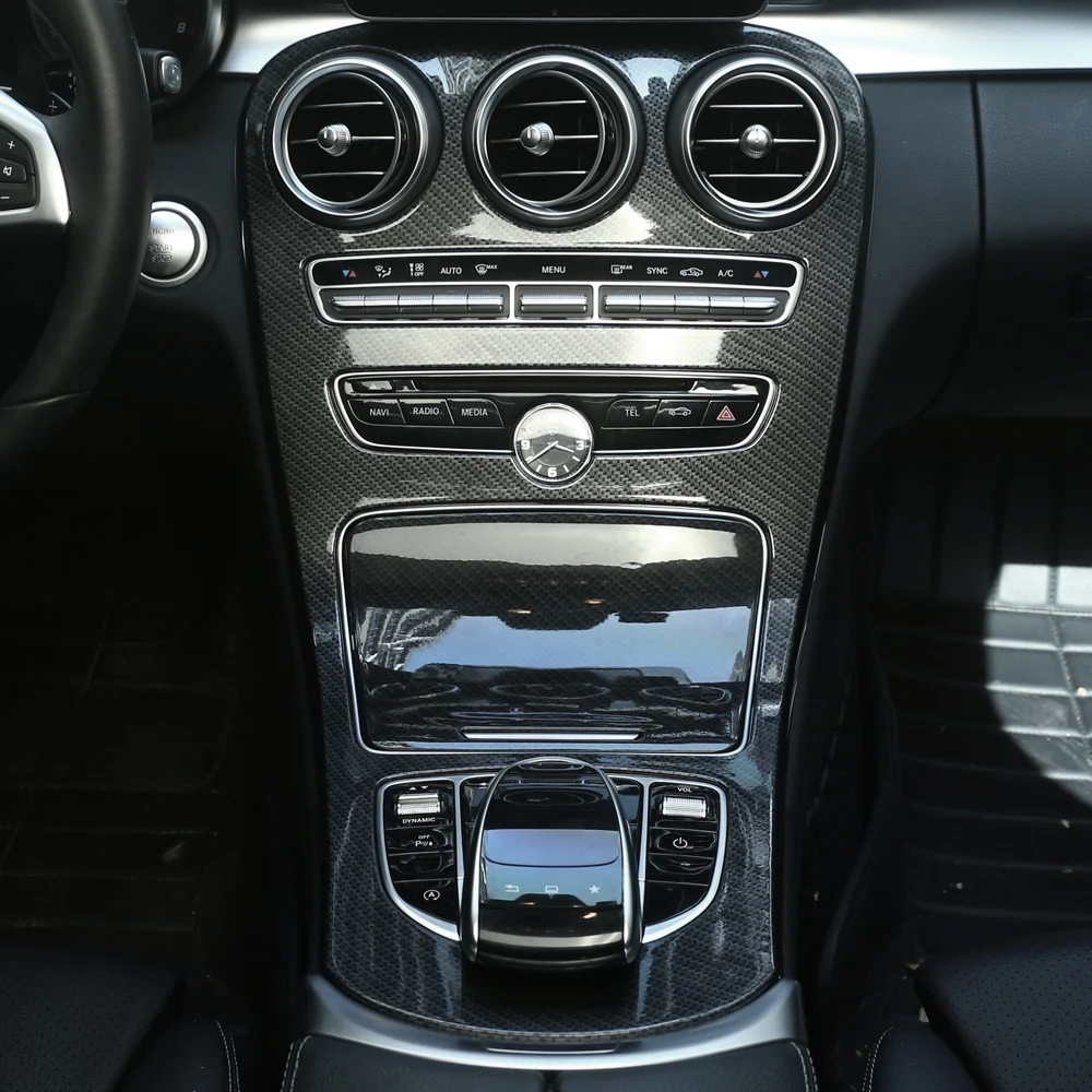 Для Mercedes Benz C Class W205 GLC X253 углеродное волокно цветная наклейка для автомобиля ABS центральная консоль декоративная панель накладка