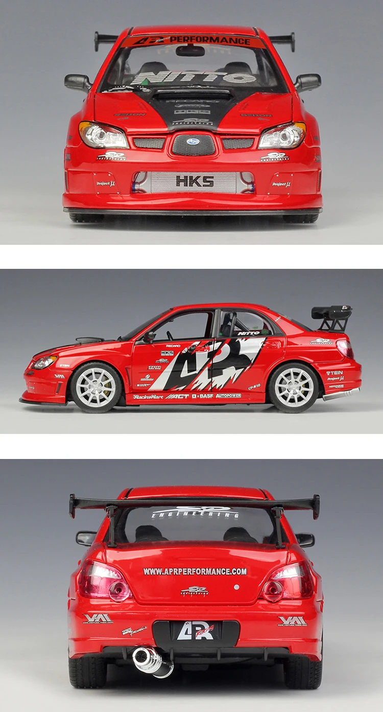 Welly литье под давлением 1:24 макет машины SUBARU IMPREZA WRX STI APR версия металлическая Игрушечная машина из сплава спортивный автомобиль для детей Коллекция подарков