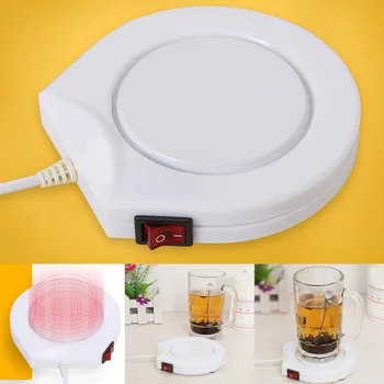 

220V Electric Powered Heater Drink Cup Warmer Pad Coffee Milk Drink Mug Tray for Office Home Winter FAS