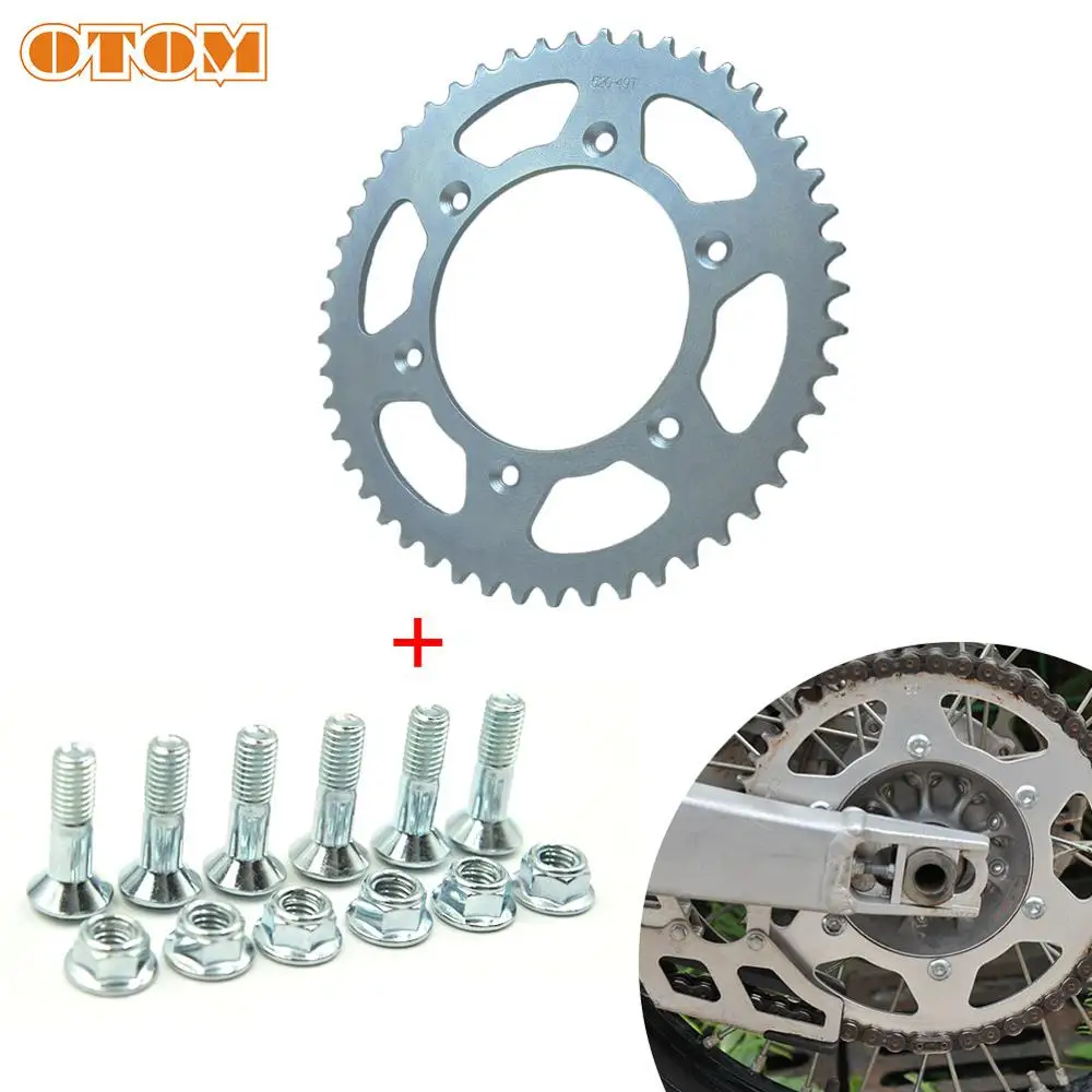 Цепь для мотоцикла OTOM 41T 46T 49T 52T задняя стальная цепная Звездочка KTM EXC EXCF SX MX SXF XCW SMR LC4 125 250 350 450 525 690|Звездочка