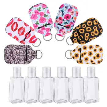 

12PCS Hand Sanitizer Bottles Refillable Bottle Covers Set Perfume Storage Containers Cover Keychain Carriers For Travel