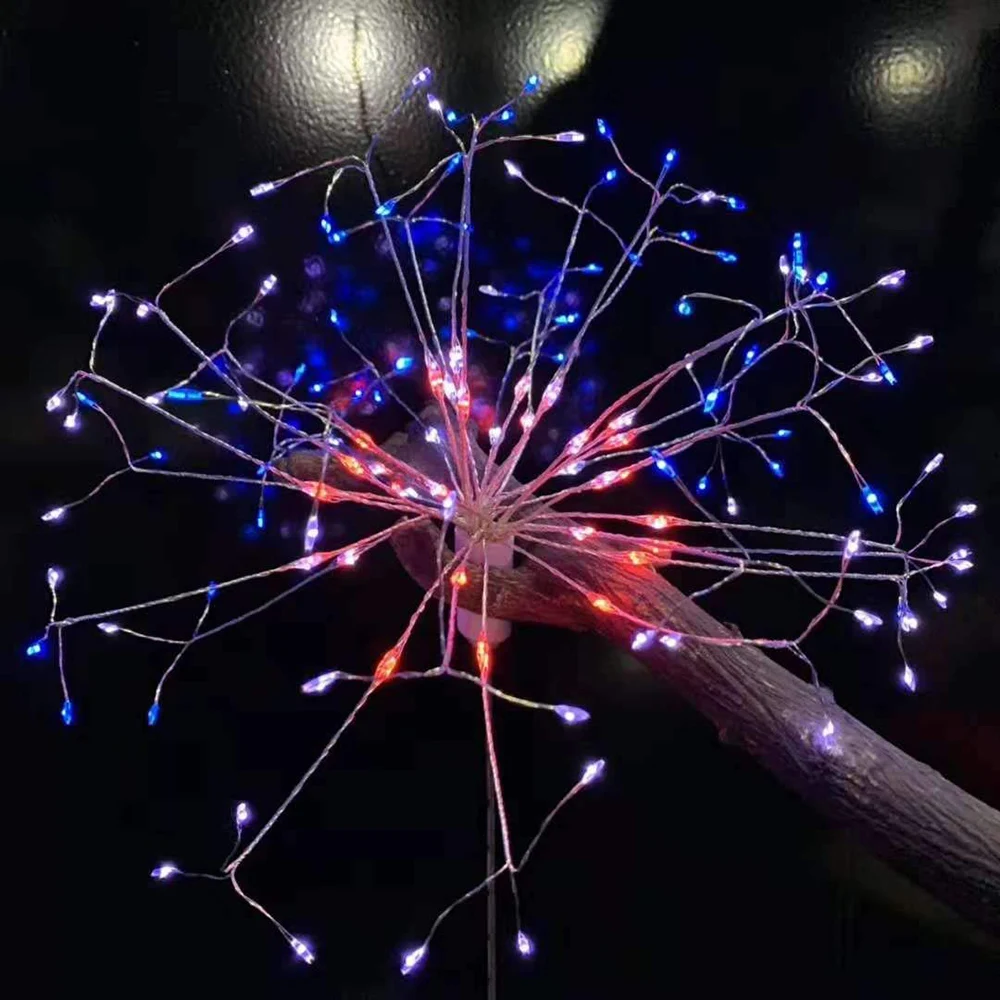 RC Firework LED String Lights Waterproof Copper Wire Fairy Light Hanging Starburst Twinkle Light Dandelion For Christma Home D30