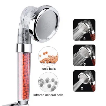 

3 Modes Bath Shower Adjustable Jetting Shower Head High Pressure Saving Water Bathroom Anion Filter Shower SPA Nozzle