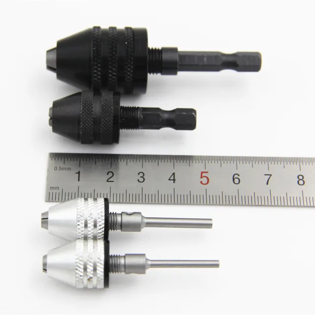 Adaptador de vástago hexagonal de broca de taladro sin llave, 1 ud., 6,35mm, cambio rápido 4