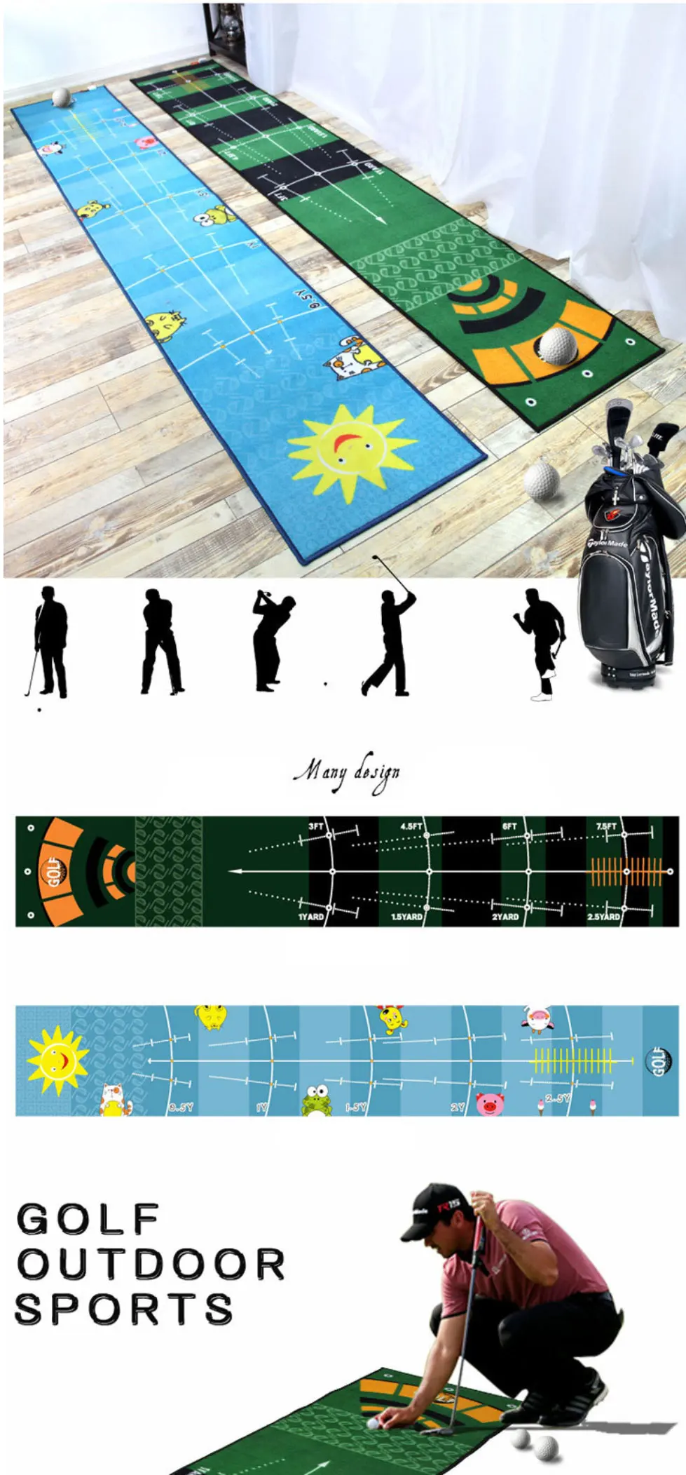 50*300cm Carpet for Living Room Mat Non-slip Golf Practice Blanket Indoor Office Corridor Carpets Bedroom Floor Rug Nordic Style