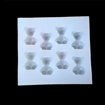 

8pcs Lovely Bears Shape Silicone mould for Handmade bracelet manual Ring PU epoxy UV doming resin adhesive jewelry diy