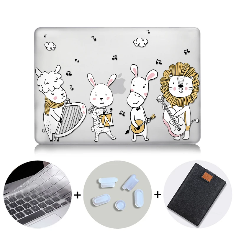 MTT ноутбук рукав для Macbook Air 11 13 Pro retina 12 13 15 16 дюймов Чехол с сенсорной панелью милый мультфильм кристалл чехол для ноутбука сумка - Цвет: MB01