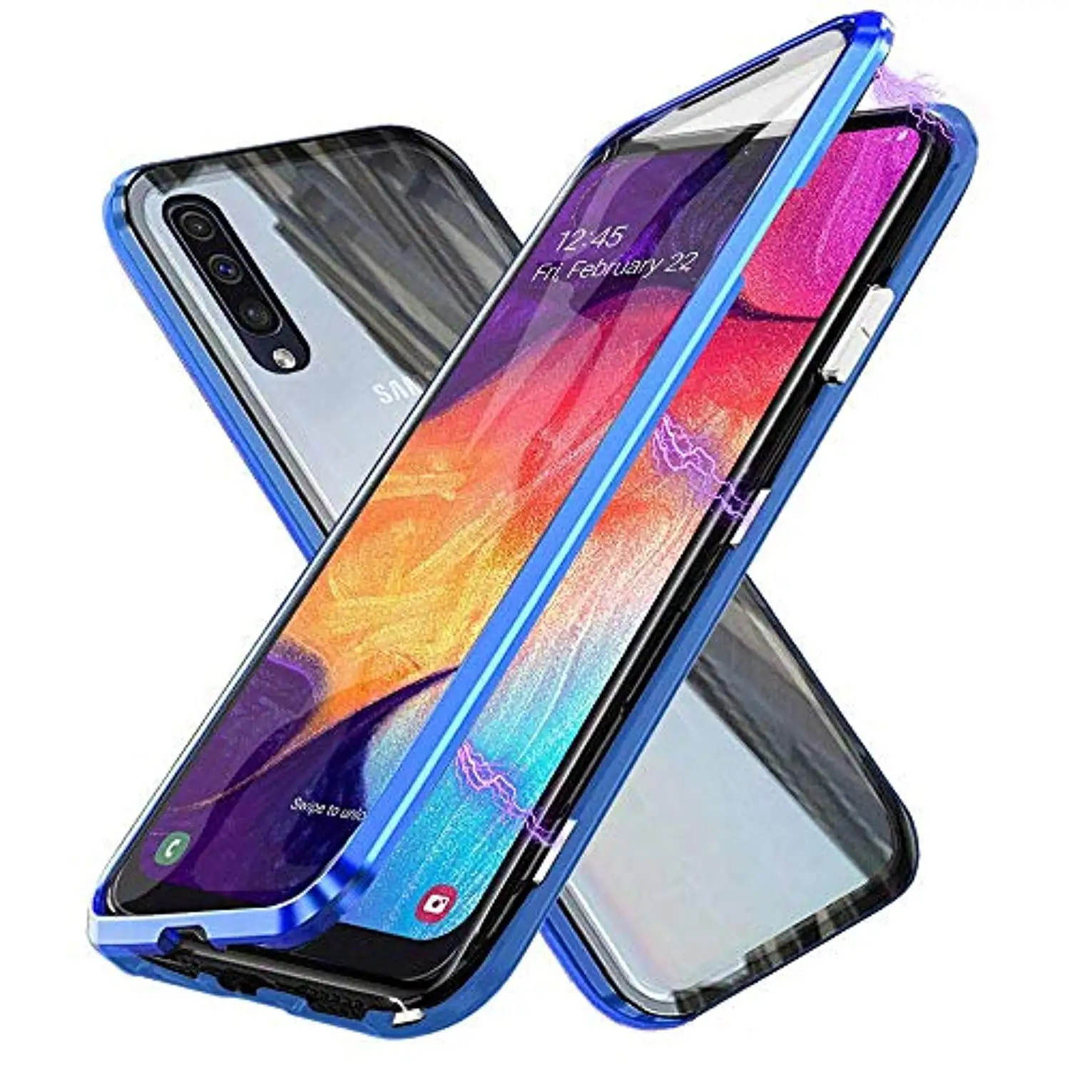 360 Alunimum Магнитный полный 9 H стеклянный чехол для huawei P Smart Plus Z Honor 20 Pro 20i 10 Lite чехол металлический бампер телефонные чехлы - Color: Blue
