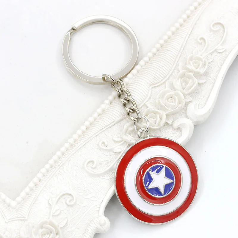 

RJ The Avengers 4 Captain America Shield Metal Keychain Keyring Female Movie Fan Jewelry Accessories