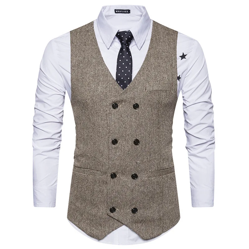 

Men's Woolen Cloth Double Breasted Waistcoat Sportsman Suit Retro Vest AliExpress Wish Classic