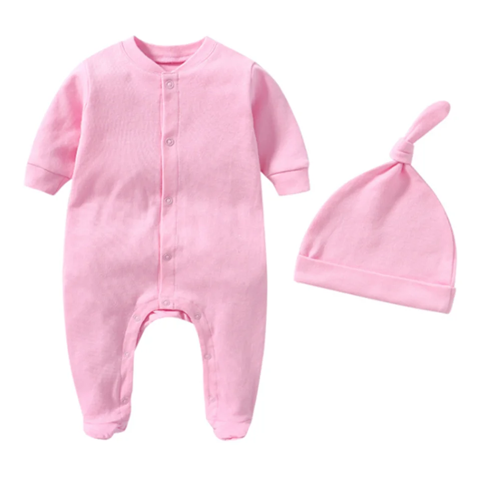 Personalized Name Newborn Outfit with Hat Clothes Set Custom Baby One Piece Bodysuit Baby Shower Coming Home Long Sleeve Outfit 4