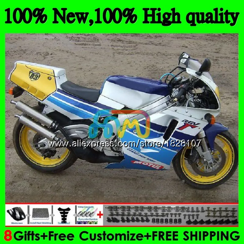 Корпус для SUZUKI SAPC VJ21 RGV250 88 89 синий белый 90 91 65BS. 99 RGVT250 VJ 21 RGV-250 VJ22 RGV 250 1988 1989 1990 1991 обтекатель
