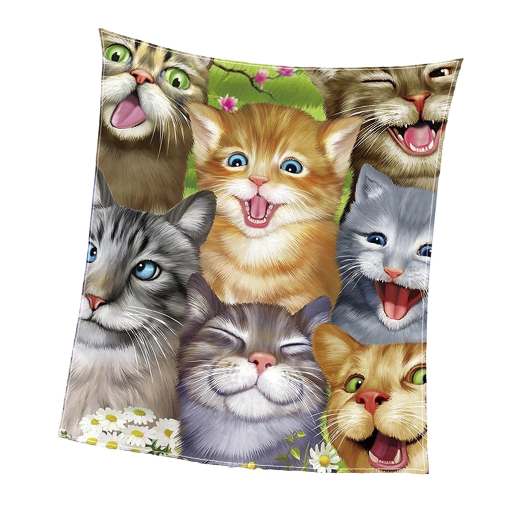 Cats 150x200cm Цифровой принт ультра мягкий фланелевый флисовый диван диване пледы одеяло Бегун ковер 10 моделей - Цвет: Cats 150x200cm