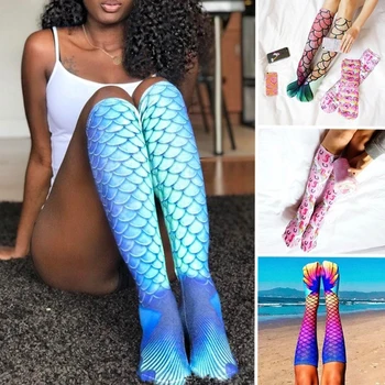 

Summer Fashion Mermaid Unicorn Print Knee High Socks