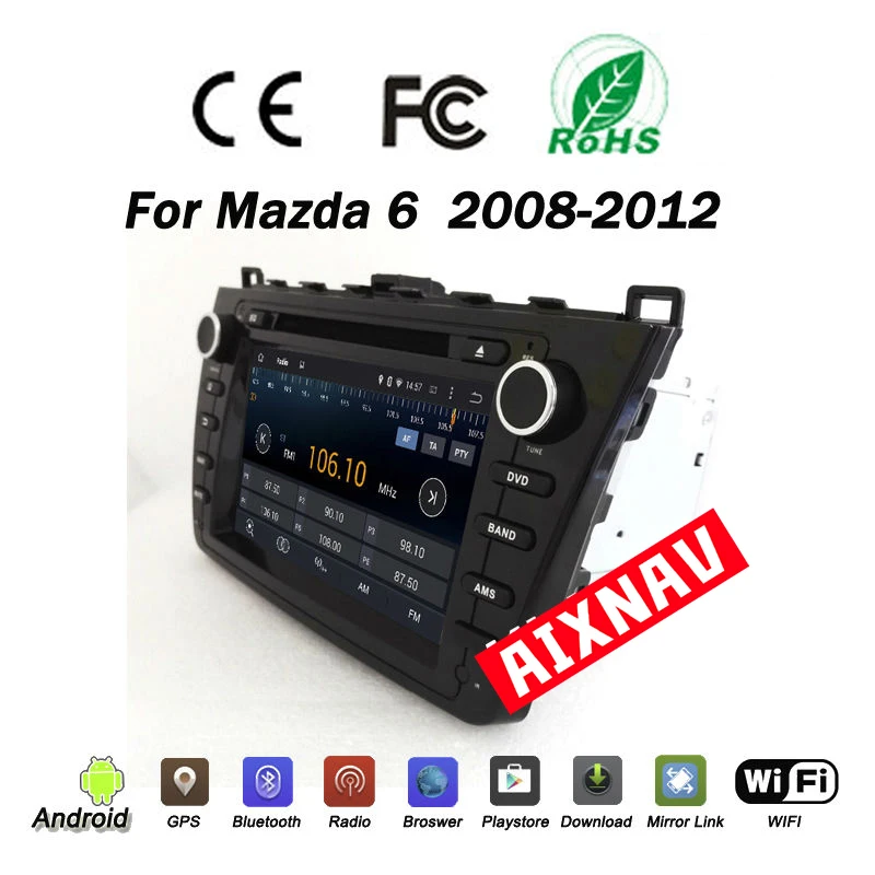 Sale Auto Multimedia Player Car Radio for Mazda 6 2008-2012 Mirror Link Phone Bluetooth GPS Navigation System WIFI DVD Video Player 2
