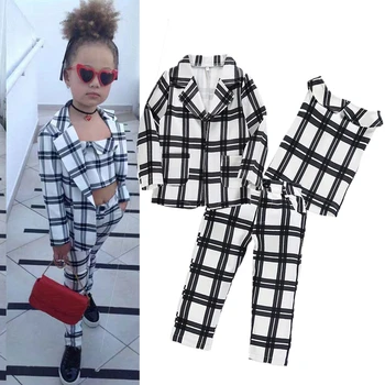 

2019 New Arrival Girls Fashion INS Clothes Suit Jacket Vest Pants 3 Piece Set Princess Chiffon Suit For Girls 2-7 Years Old