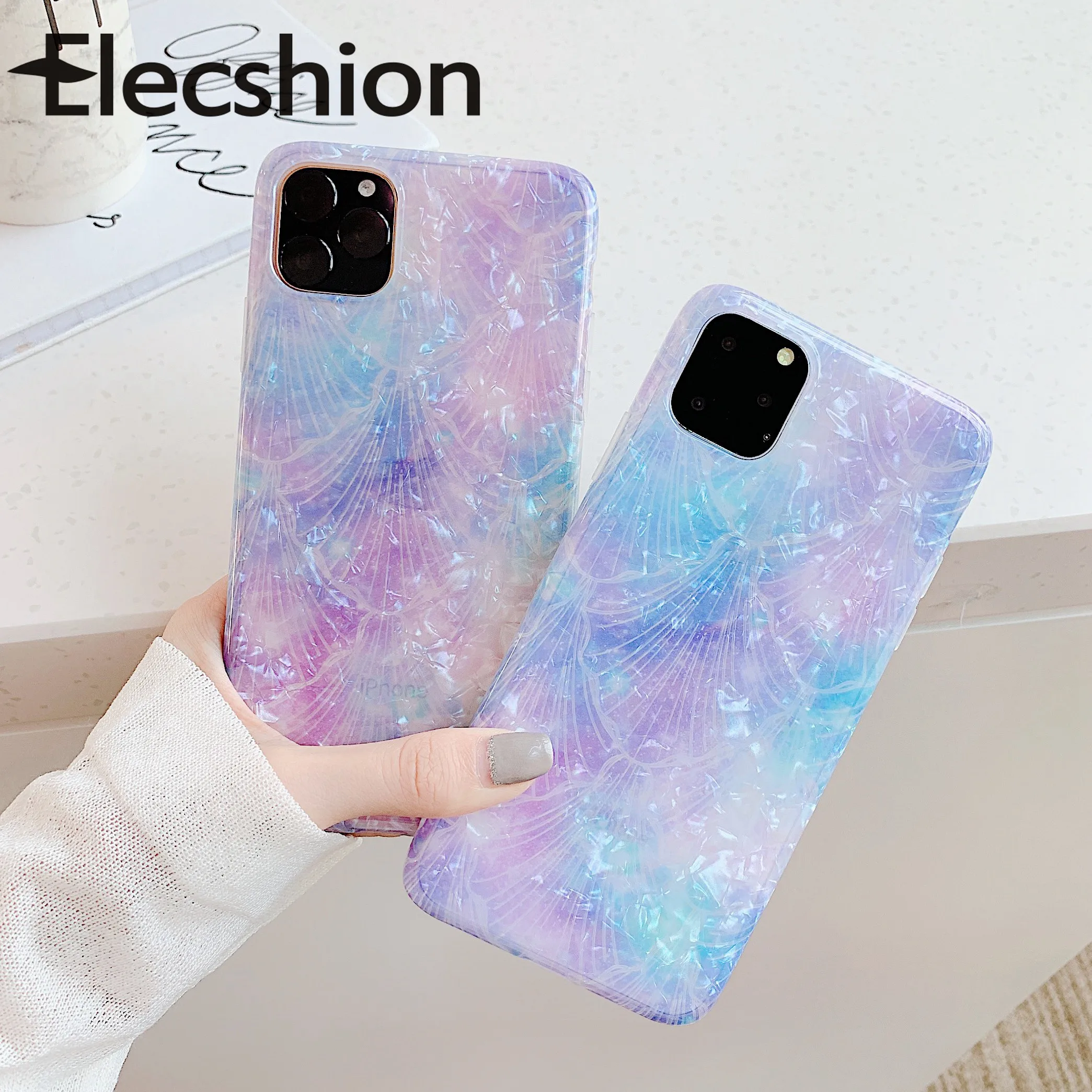 Purple Color Case For Iphone 11 Pro Glossy Cover For Iphone 11 Pro Max Soft Tpu Cute Marble Case Coque Shell For Iphone 11 Capa Waterproof Cases Aliexpress