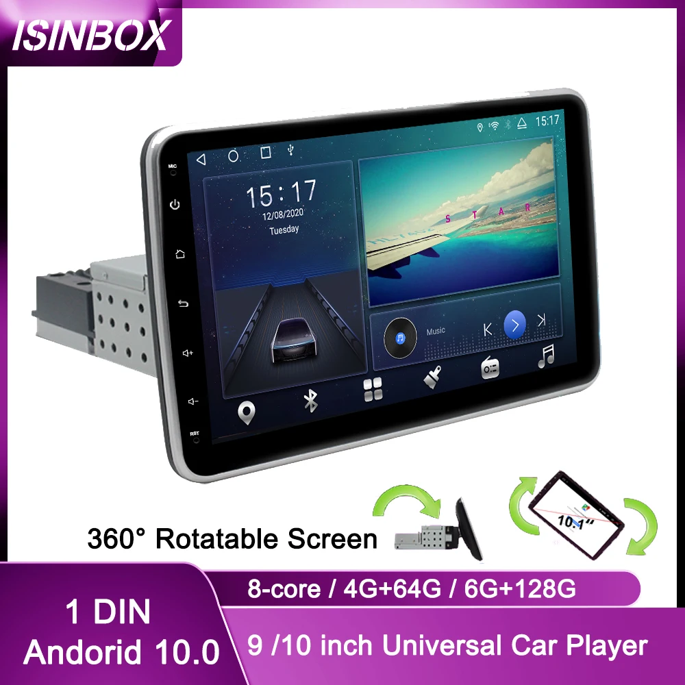 Car Multimedia Player 1Din 8Core Android10 6G+128G 4+64G 9/10inch Touch Screen Bluetooth5.0 GPS 4G&ampWiFi &amp Carplay/ AHD Radio |