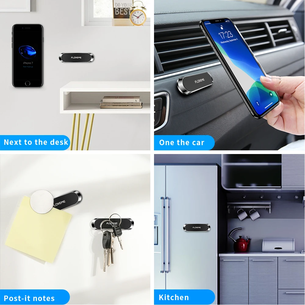  FLOVEME Mini Streifen Form Magnetische Metall Auto Telefon Halter Stehen Für iPhone Magnet Für Auto