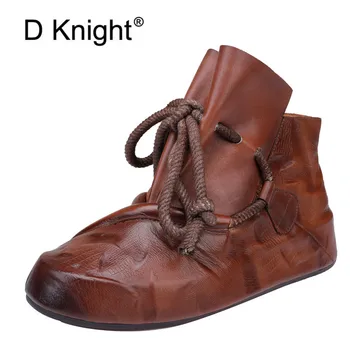 

Handmade Lace-Up Woman Shoes Casual Genuine Leather Platform Ankle Boots For Women New Women Boots Winter Autumn Lady Short Boot