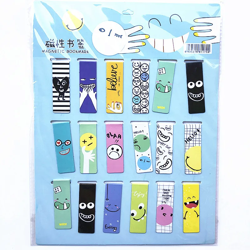 Cat Heart Magnetic Bookmark Luminous Cute Cartoon Animals Daily Magnet Book Mark 18pcs/Set Children Gift Bookmarks for Books