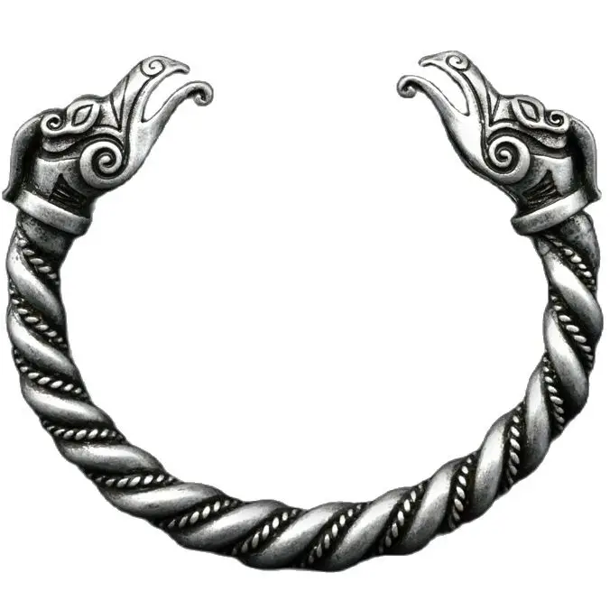 Trendy Handmade Customize Viking Wolf Wild Boar Bracelet For Men Cuff Tibetan Silver Odin Raven Opening Bangle Bracelets Jewelry 5