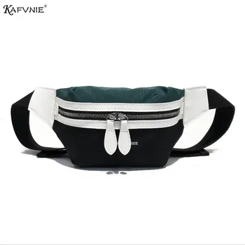 

KAFVNIE Belt Bag Ladies New Canvas Casual Parquet Belt Bag Girl Letter Belt Bag Fashion Chest Messenger Bag Belt Wholesale 2020