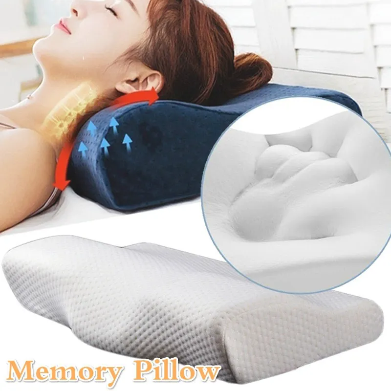 

Bedding Pillow Memory Neck Pillow Foam Neck Protection Slow Rebound Memory Pillow Foam Butterfly Shaped For Healthy Neck Pillow