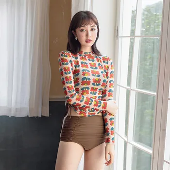 

Swimsuit With Shorts Separate Swimsuits Surf Suits Surfing Swimwear Bathing Clothes Long Sleeve Underwire High Waist Split