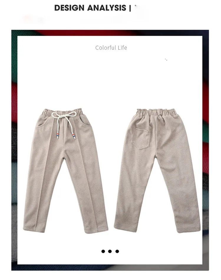 Шерстяные штаны для девочек-подростков зимние повседневные Модные свободные толстые теплые детские штаны в стиле ретро детские школьные брюки 6, 8, 10, 12 лет