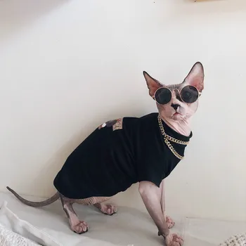 

Devon Sphinx Clothes Hairless Cat Clothes for Pet Clothes 100% Cotton Pet Clothes with Necklace