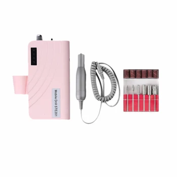 

Rechargeable Electric Nail Drill 3000-30000Rpm Portable Manicure Machine Nail File Nail Drill Machine Kit US Plug(Pink)