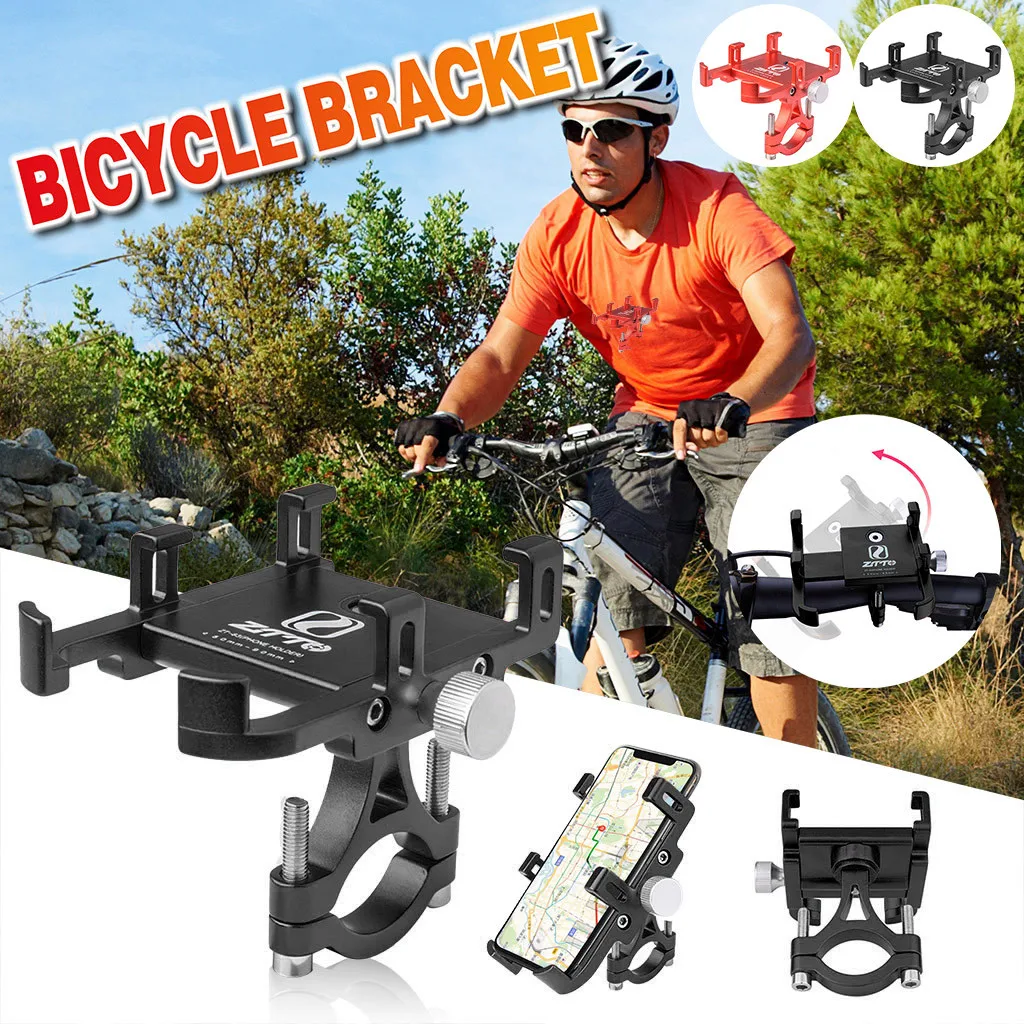 360° Rotation Adjustable MTB Bike Bicycle Rotating Navigation Aluminum Alloy Mobile Phone Holder Bracket Handlebar Clip Stand# | Спорт и