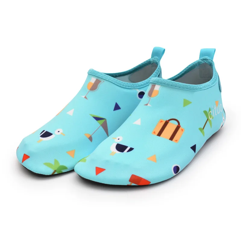 Cartoon Children's Sock Shoes Soft Beach Shoes Sneakers Swimming Upstream Kids Shoes for Girls Unicorn Bear Dinosaur - Цвет: 12