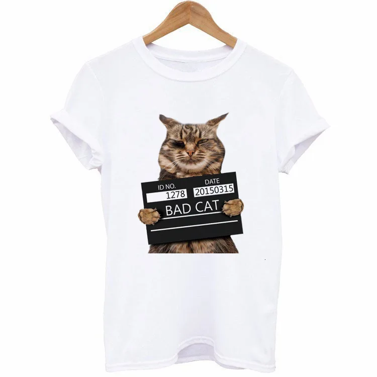 

bad Cat Short Sleeve Design Printing Pattern T shirt Original casual tshirt off white summer top