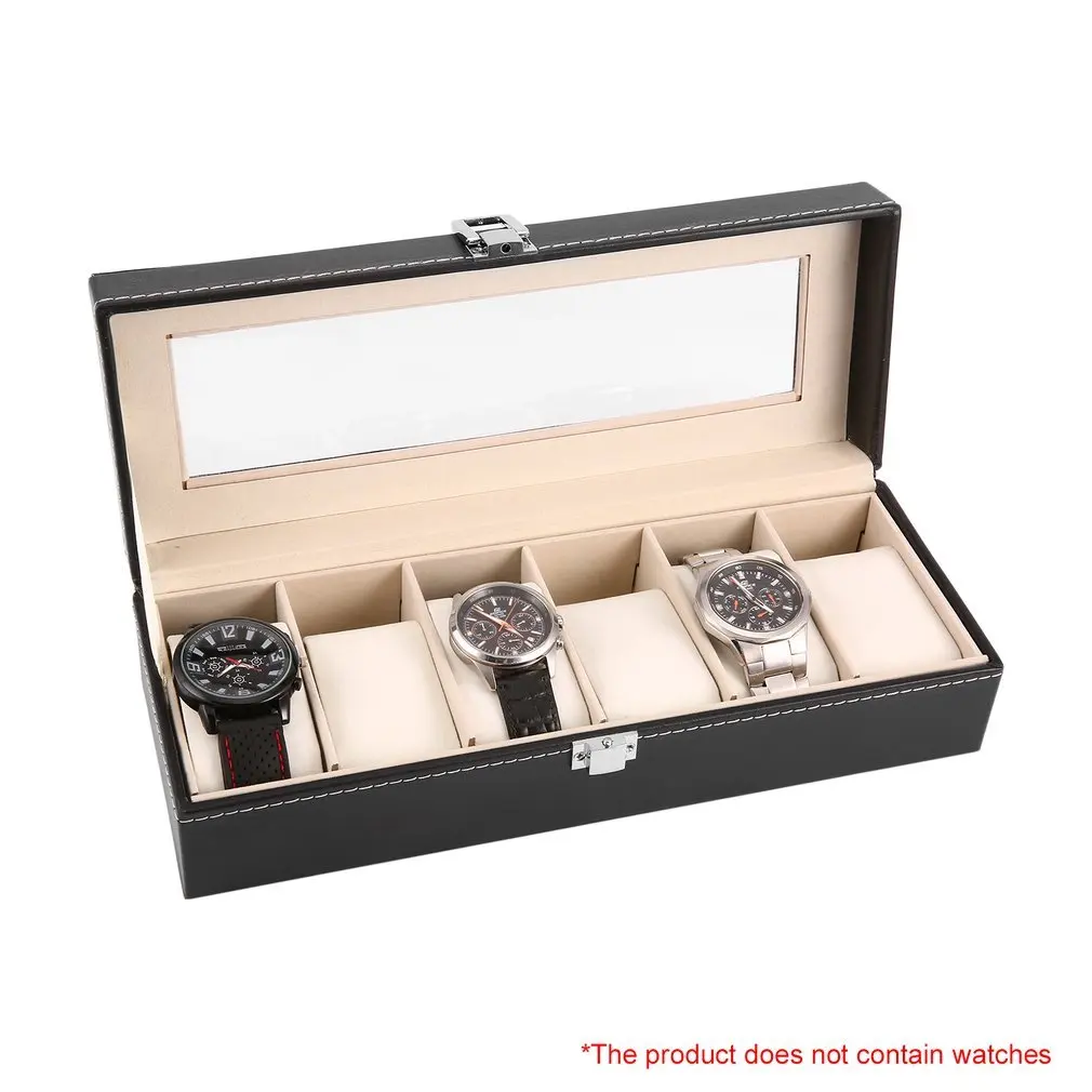

New 6 Grid Luxury Refinement Slots Wrist Watches Gift Box Case Jewelry Display Boxes Storage Holder worldwide caixa para relogio