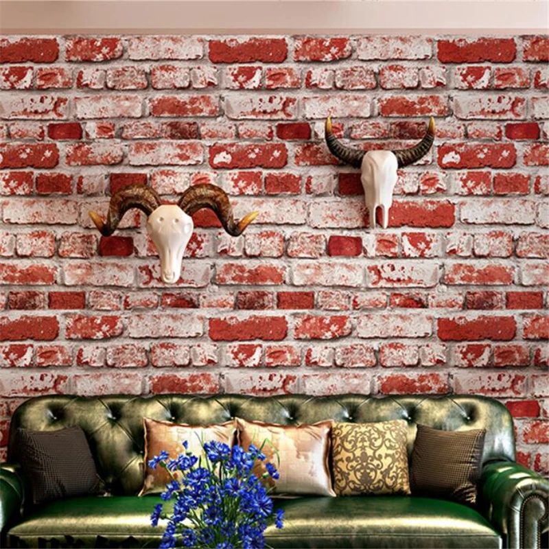 

beibehang Brick wallpaper retro nostalgia 3d papel de pared bump cement brick industrial wind loft make old background wall обои