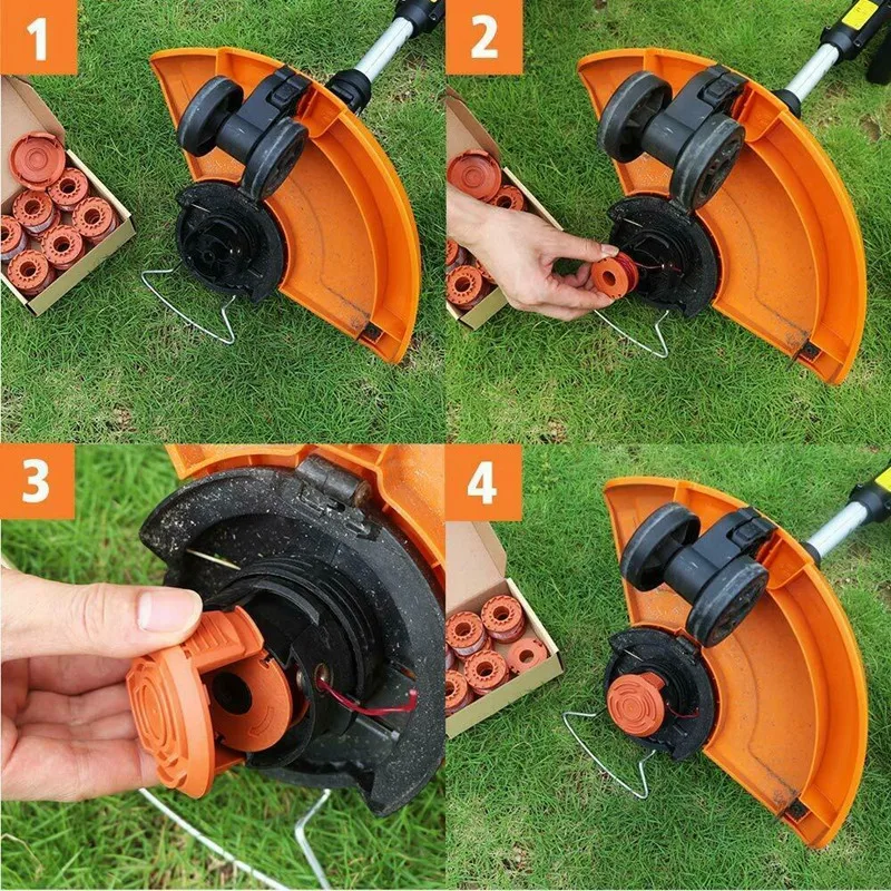 TOP 9 Pack Replacement Spool String Trimmer Line 8 Pack Spool and 1 Cap Lawn Mower Accessories for WORX
