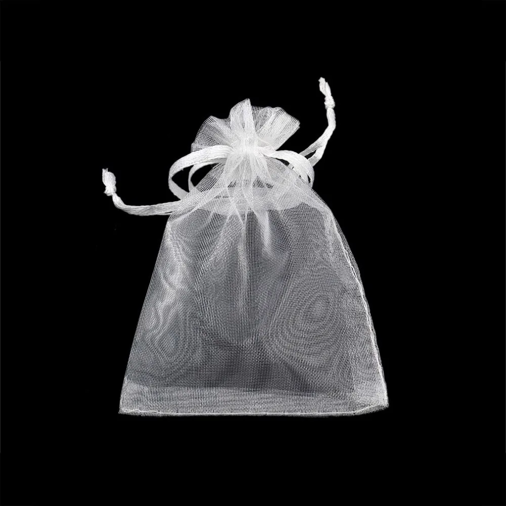 

Wholesale 100pcs/lot Drawable White Small Organza Bags 7x9cm Favor Wedding Christmas Gift Bag Jewelry Packaging Bags & Pouches