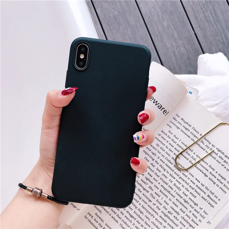 Милый Элегантный матовый мягкий TPU чехол для samsung Galaxy A50 A40 A70 A10 A20 A30 A60 Note 8, 9, 10, S10E S8 S9 S10 A7 A6 плюс Конфеты Крышка - Цвет: Black