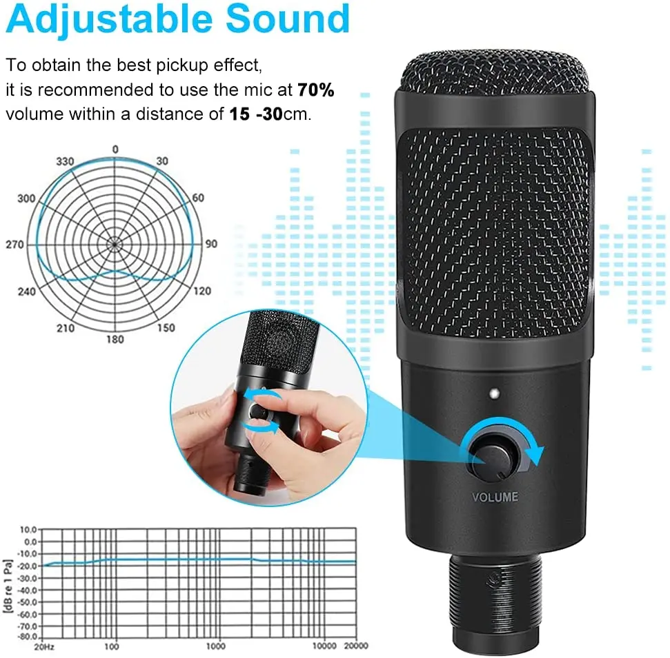 YTOM M2 M2Pro 192/24Bit Professional USB Microphone Condenser Mic With 26mm Big Capsule For PC Gaming Youtube Recording Computer