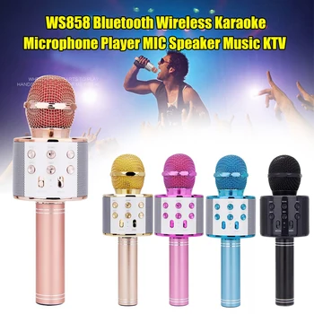 

WS 858 bluetooth karaoke microphone wireless professional speaker consender handheld microfone radio mikrofon studio record mic