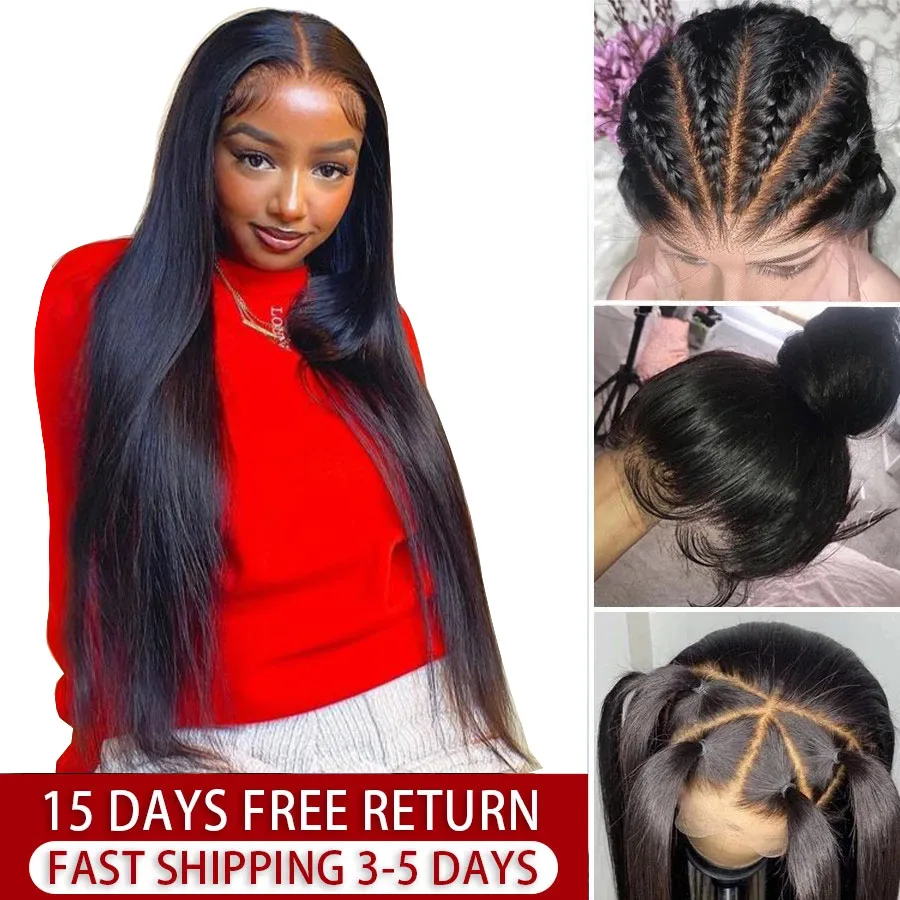 13x4 Straight Lace Front Human Hair Wigs Remy Lace Frontal Wig Brazilian Straight Lace Front Wig Pre Plucked  Alipop